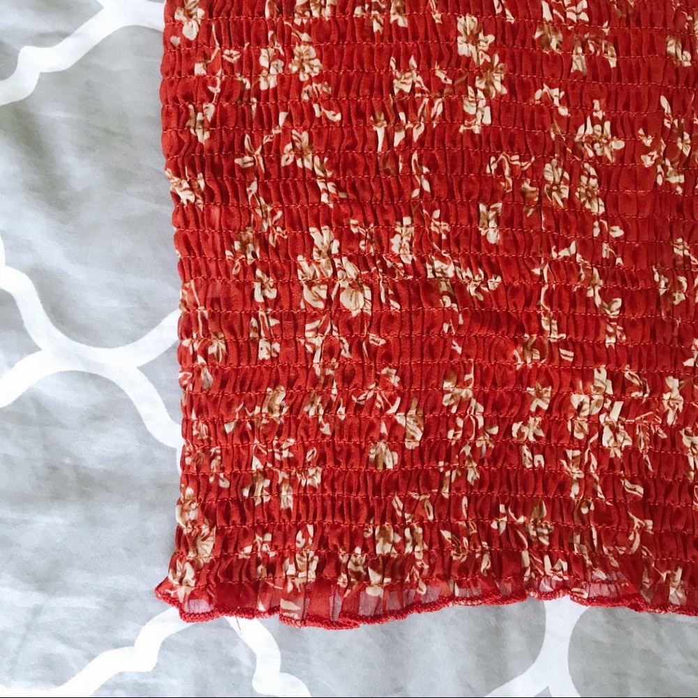 Smocked Floral Tube Top - Picture 2 of 2